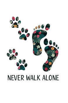 Preview: Unisex T-Shirt mit Aufdruck "Never walk alone"